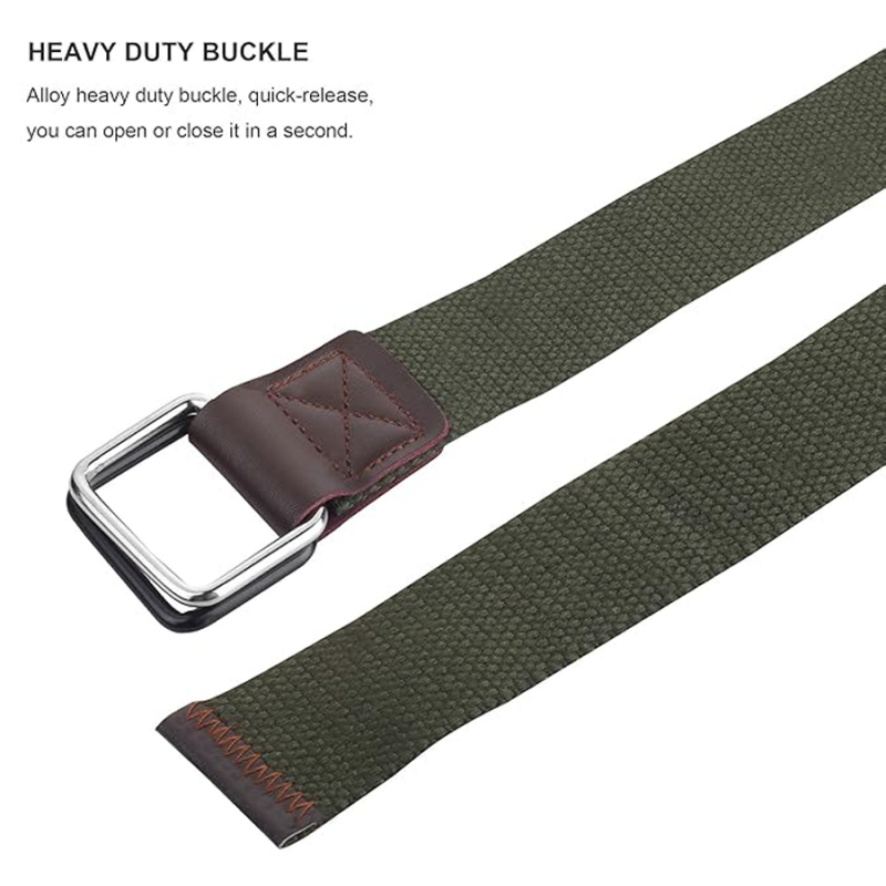 Cotton D ring buckle belt for men