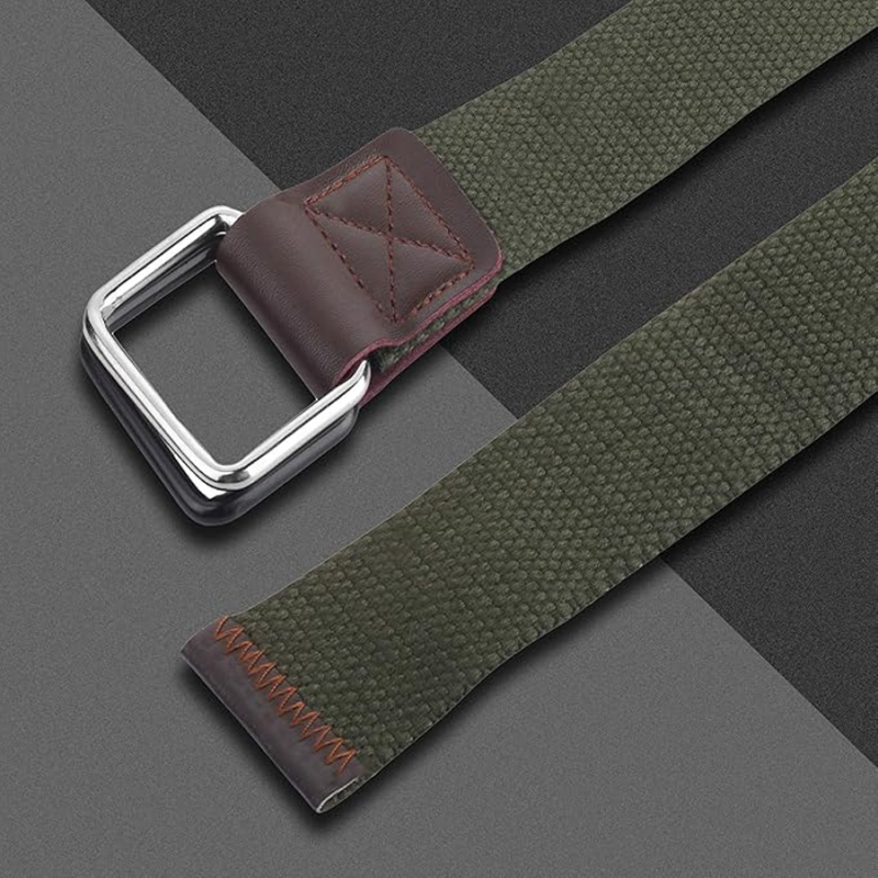 Cotton D ring buckle belt for men